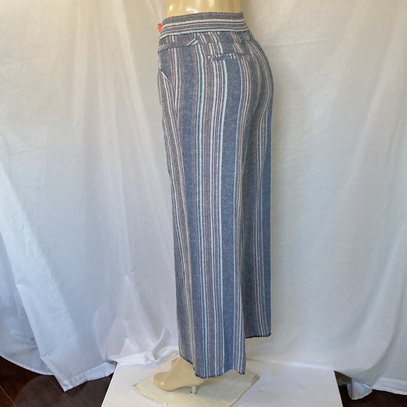DEMOCRACY Jeans High Rise Palazzo Pants Size 6 Wide Leg Fray Hem Multicolor NWOT - Picture 5 of 9